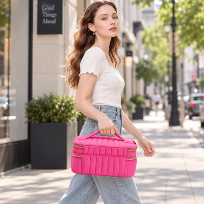 ModernNest Travel Train Case with Mirror
