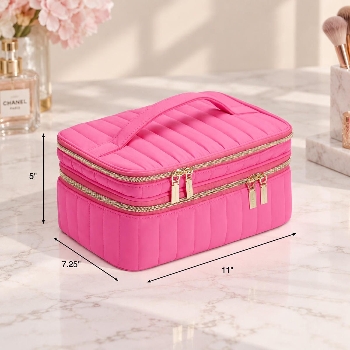 ModernNest Travel Train Case with Mirror