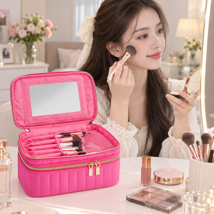 ModernNest Travel Train Case with Mirror