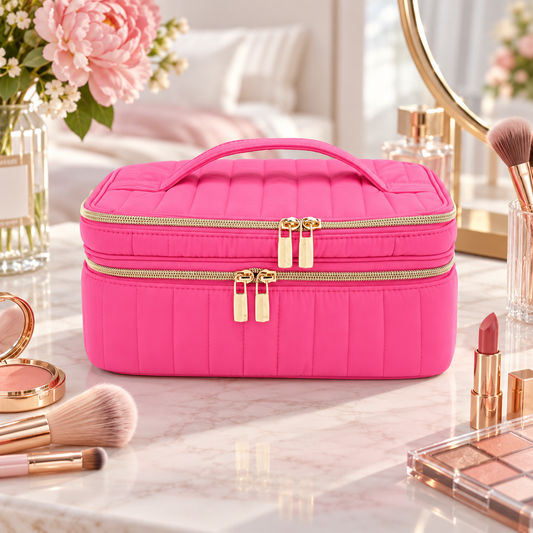 ModernNest Travel Train Case with Mirror
