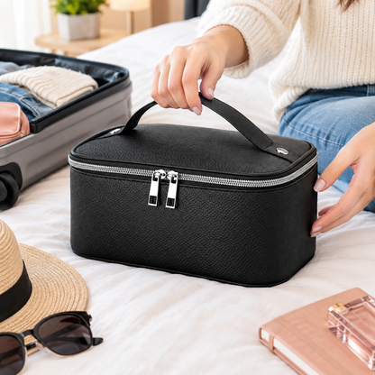 Cosmetic Bag Train Case, Black